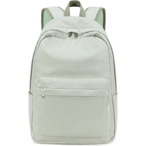 image:imageBluboon School Backpack for Teen Girls Women Laptop Backpack College Bookbags Middle School Travel Work Commuter Back Pack Khaki WhiteGreen  White Striped