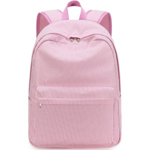 image:imageBluboon School Backpack for Teen Girls Women Laptop Backpack College Bookbags Middle School Travel Work Commuter Back Pack Khaki WhitePink  White Striped