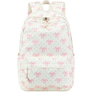 image:imageBluboon School Backpack for Teen Girls Women Laptop Backpack College Bookbags Middle School Travel Work Commuter Back Pack Khaki WhitePink Bow Beige