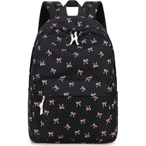 image:imageBluboon School Backpack for Teen Girls Women Laptop Backpack College Bookbags Middle School Travel Work Commuter Back Pack Khaki WhitePink Bow Black Background