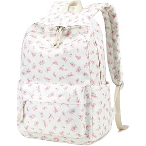 image:imageBluboon School Backpack for Teen Girls Women Laptop Backpack College Bookbags Middle School Travel Work Commuter Back Pack Khaki WhitePink Rose Flower Beige Base 312