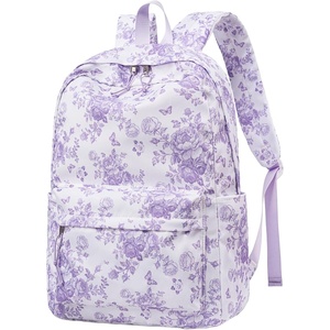 image:imageBluboon School Backpack for Teen Girls Women Laptop Backpack College Bookbags Middle School Travel Work Commuter Back Pack Khaki WhitePurple Floral 277